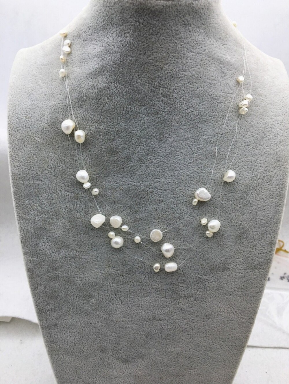 Freshwater Pearl Floating Necklace